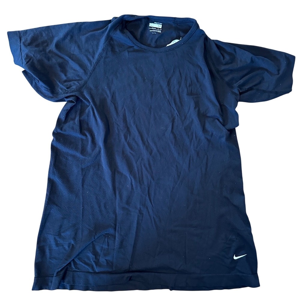 Nike Mens Fit Dry Short Sleeve Athletic Training Shirt Black Size M 267418-010
